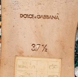Dolce & Gabbana Multicolor Sequin Embellished Smoking Slippers Size 37.5