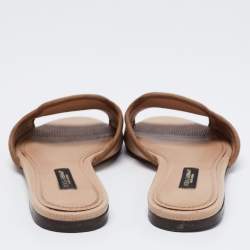 Pre Owned صندل سلايد صوفيا جلد نقشة السحلية بيج مقاس 35