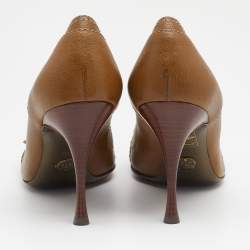 Pre Owned Dolce & Gabbana Olive Leather Round Toe Pumps Size 39