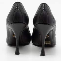 Pre Owned Dolce & Gabbana Black Quilted Leather Buckle Detail Pumps Size 35