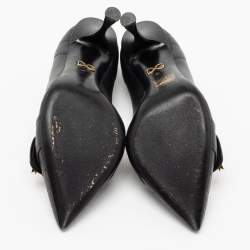 Pre Owned Dolce & Gabbana Black Quilted Leather Buckle Detail Pumps Size 35