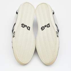 Pre Owned Dolce & Gabbana Silver Leather Low Top  Sneakers Size 39
