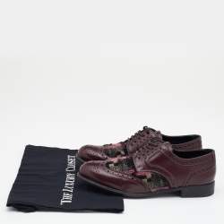 Pre Owned Dolce & Gabbana Brown Brogue Leather and Tweed Derby Size 37