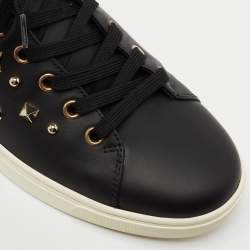 Pre Owned حذاء رياضي دولتشي أند غابانا دي جي قلب جلد أسود بعنق منخفض مقاس 38