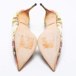Pre Owned Dolce & Gabbana Multicolor Floral Printed Patent Leather Pointed Toe Pumps Size 40