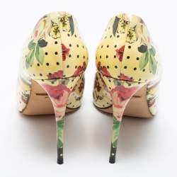 Pre Owned Dolce & Gabbana Multicolor Floral Printed Patent Leather Pointed Toe Pumps Size 40