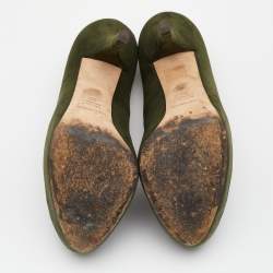 Dolce & Gabbana Green Suede Platform Pumps Size 38