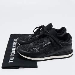 Pre Owned Dolce & Gabbana Black Leather And Lace Sneakers Size 38