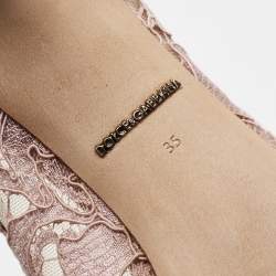 Pre Owned Dolce & Gabbana Lilac Lace Bellucci Pumps Size 35 
