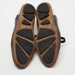 مملوكة مسبقًا حذاء رياضي دولتشي أند غابانا سويدي وجلد ثعبان متعدد الألوان بعنق منخفض مقاس 40