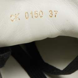 Pre Owned Dolce and Gabbana White Leather Love and Graffiti Low Top Sneakers Size 37