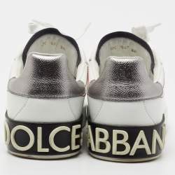 Pre Owned Dolce & Gabbana White Leather Portofino Low Top Sneakers Size 38