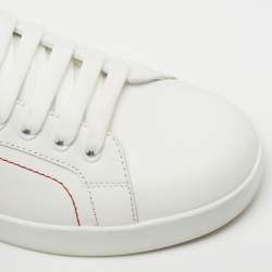 Pre Owned Dolce & Gabbana White Leather Portofino Low Top Sneakers Size 38