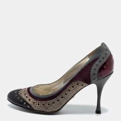 مملوكة مسبقًا Dolce & Gabbana  Multicolor Snakeskin and Suede Pumps Size 36.5
