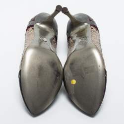 مملوكة مسبقًا Dolce & Gabbana  Multicolor Snakeskin and Suede Pumps Size 36.5