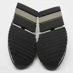 Pre Owned Dolce & Gabbana Black/White Knit Fabric Sorrento Slip On Sneakers Size 41