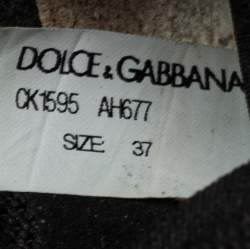 Pre Owned Dolce & Gabbana Black Knit Fabric Sorrento Slip On Sneakers Size 37