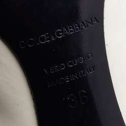 Pre Owned Dolce & Gabbana White Patent Leather Bow Peep Toe Pumps Size 36