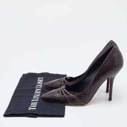 Dolce & Gabbana Dark Brown Python Pumps Size 36.5