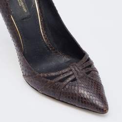 Dolce & Gabbana Dark Brown Python Pumps Size 36.5
