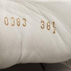 Pre Owned Dolce & Gabbana White Leather and Lace Low Top Sneakers Size 38.5