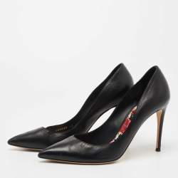 Pre Owned Dolce & Gabbana Black Leather Pointed Toe Pumps Size 40