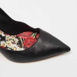 Pre Owned Dolce & Gabbana Black Leather Pointed Toe Pumps Size 40