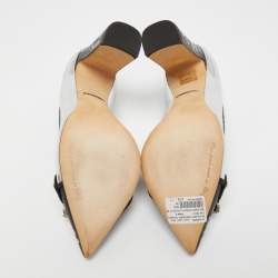 Dolce & Gabbana Silver Leather Crystal Embellished Pumps Size 40
