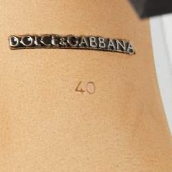 Dolce & Gabbana Silver Leather Crystal Embellished Pumps Size 40