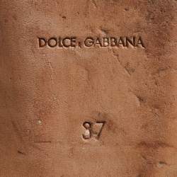 Pre Owned Dolce & Gabbana Multicolor Wool and Velvet Patchwork Smoking Slippers Size 37