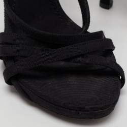 Dolce & Gabbana Black Canvas Strappy Sandals Size 37.5