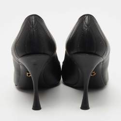Pre Owned Dolce & Gabbana Black Leather Embellished Pumps Size 36