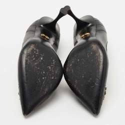 Pre Owned Dolce & Gabbana Black Leather Embellished Pumps Size 36