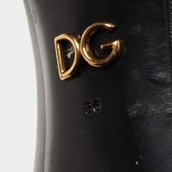 Pre Owned Dolce & Gabbana Black Leather Embellished Pumps Size 36