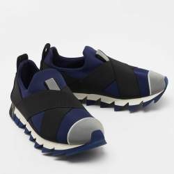 Dolce & Gabbana Tricolor Neoprene and Suede Ibiza Sneakers Size 40