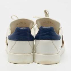 Pre Owned Dolce & Gabbana White Leather Sacred Heart Portofino Sneakers Size 38