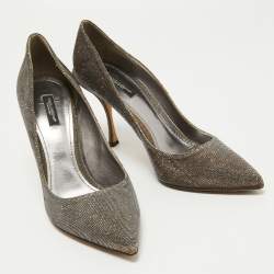 Pre Owned Dolce & Gabbana Metallic Lurex Fabric Lori Pumps Size 41