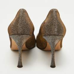 Pre Owned Dolce & Gabbana Metallic Lurex Fabric Lori Pumps Size 41