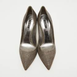 Pre Owned Dolce & Gabbana Metallic Lurex Fabric Lori Pumps Size 41
