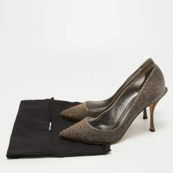Pre Owned Dolce & Gabbana Metallic Lurex Fabric Lori Pumps Size 41