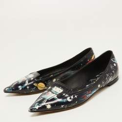 Dolce & Gabbana Navy Blue Patent leather Galaxy Print Ballet Flats Size 35.5