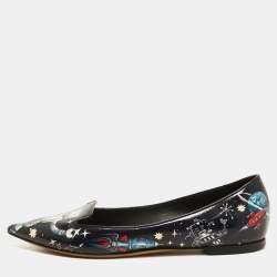 Dolce & Gabbana Navy Blue Patent leather Galaxy Print Ballet Flats Size 35.5