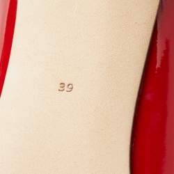 Pre Owned Dolce & Gabbana Red Patent Leather Pointed Toe Pumps Size 39