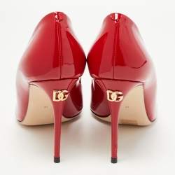 Pre Owned Dolce & Gabbana Red Patent Leather Pointed Toe Pumps Size 39