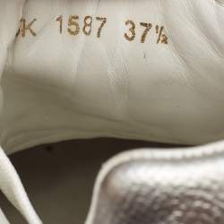 Pre Owned Dolce & Gabbana White Leather Portofino Low Top Sneakers Size 37.5