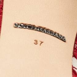Pre Owned Dolce & Gabbana Red Lace Bellucci Pumps Size 37