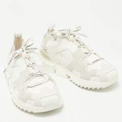 Pre Owned Dolce & Gabbana White/Grey Suede and Leather Sorrento Sneakers Size 38