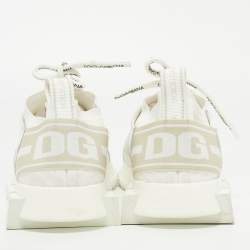 Pre Owned Dolce & Gabbana White/Grey Suede and Leather Sorrento Sneakers Size 38