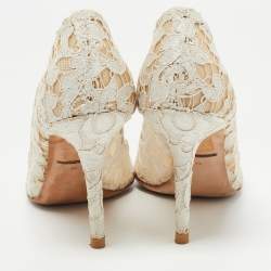 Pre Owned Dolce & Gabbana White Lace Bellucci Pumps Size 39