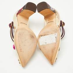 Pre Owned Dolce & Gabbana Gold Leather Embellished Mary Jane Pumps Size 36
